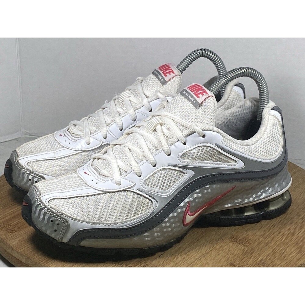 Nike Reax Run 5 Womens White/Silver/Pink 407987-116 Sz 7